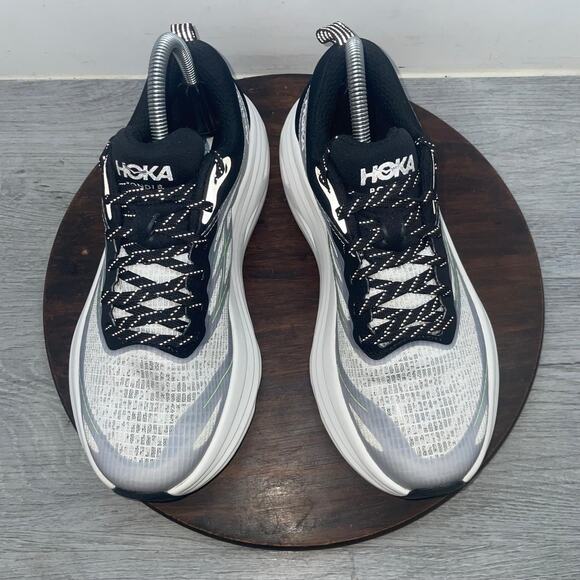 Hoka One Bondi 8 TS Caged Size Men’s 7 White Tart Apple Running Shoes 1155391
